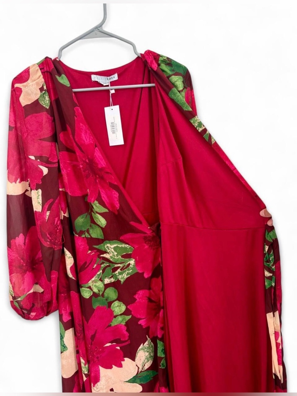 NWT Baltic Born Floral Wrap Maxi Dress Medium Chiffon Formal Elegant Wedding - Picture 6 of 8